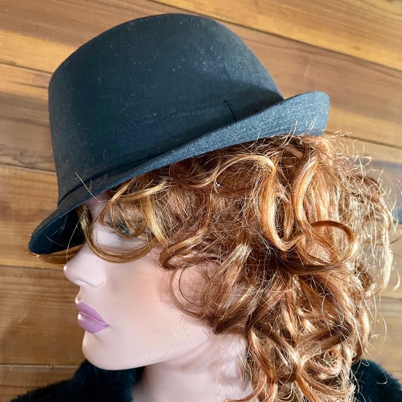 Vintage 90’s FEDORA Style Black Felt Hat One-Size - Picture 1 of 10